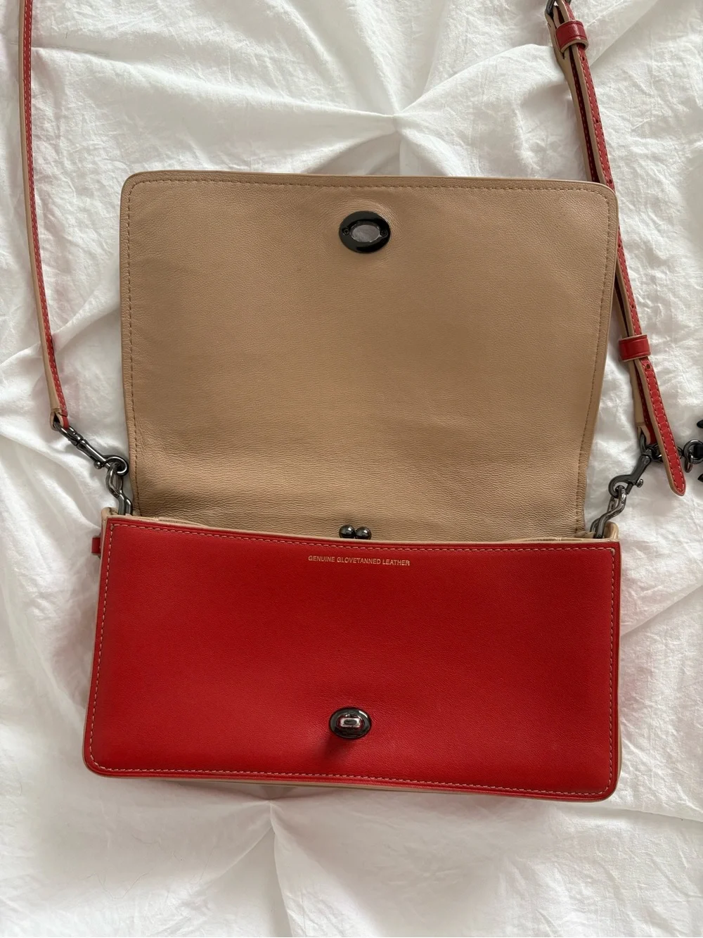 Coach Orange leather crossbody bag with adjustable strap